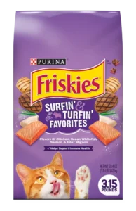 Friskies: Surfin' & Turfin' Favorites with Flavors of Chicken, Ocean Whitefish, Salmon & Filet Mignon