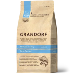 Grandorf: White Fish and Turkey for Adult Cats With Sensitive Skin And Coat