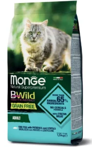Monge: BWild - Grain Free Formula Adult Cat Codfish with Potatoes and Lentils
