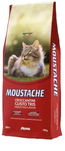 Moustache: Adult Cat Kibbles Tris Flavour with Fish, Chicken and Beef